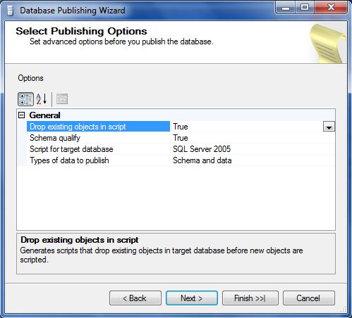publish option
